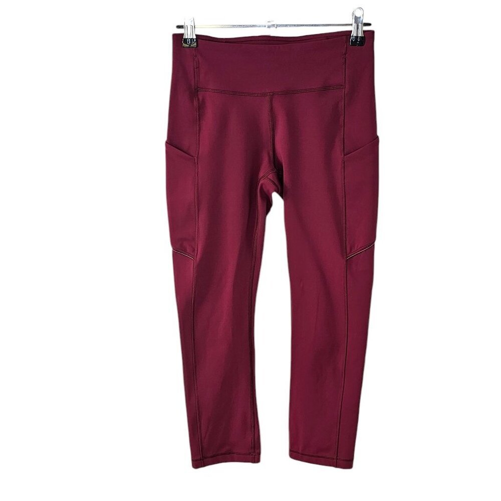 Lululemon Speed Up Crop *21", Mid Rise, Red, Luxtreme, Athletic, Running, Size 4
